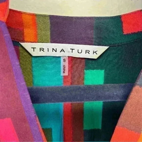 Trina Turk Elska Silk Retro Blouse - Picture 6 of 8